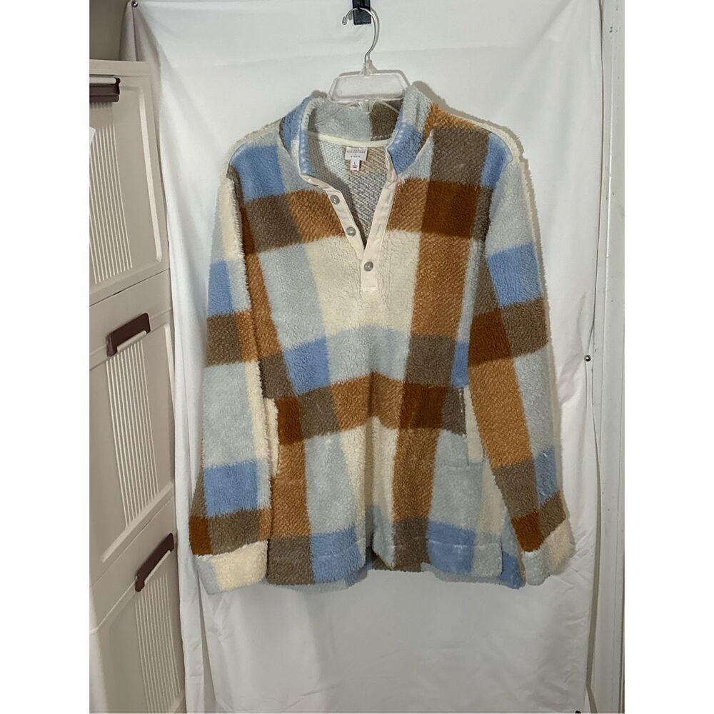 New Directions button up Sherpa pullover Size Large